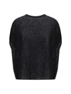 Fabiana Filippi Embroidered Sequin Sweater In Nero