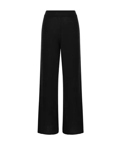 Fabiana Filippi Satin Trousers Loose Pockets In Black