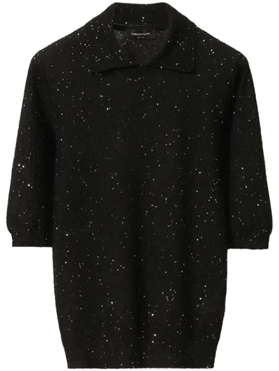 FABIANA FILIPPI FABIANA FILIPPI SEQUINED WOOL POLO SHIRT