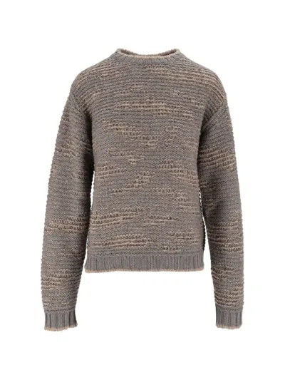 Fabiana Filippi Cashmere Silk Wool-blend Crewneck Sweater In Gray