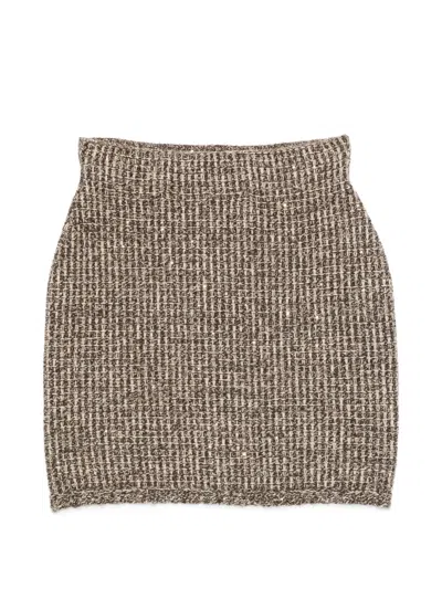 Fabiana Filippi Sequin-embellished Mini Skirt In Brown