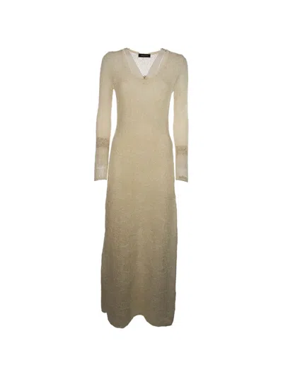 Fabiana Filippi Sequin-embellished Open-knit Dress In Neutral
