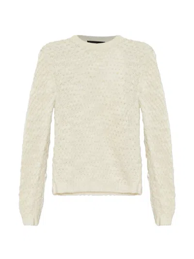 Fabiana Filippi Sequin-embellished Open-knit Sweater In Neutral