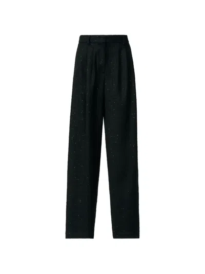 Fabiana Filippi Sequin-embellished Pleated Trousers In Black