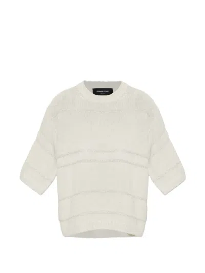 Fabiana Filippi Sequin-embellished Stripe-detail Sweater In Neutral