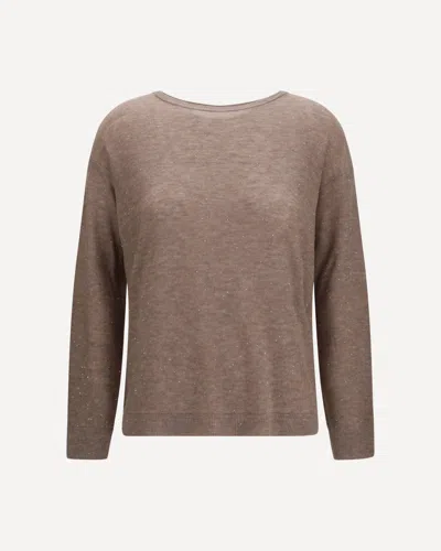 Fabiana Filippi Sequin-embellished Sweater In Brown