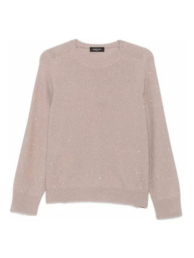 Fabiana Filippi Sequin-embellished Sweater In Dark Beige