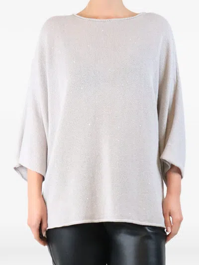 Pre-owned Fabiana Filippi Sequin-embellished Sweater In Neutral
