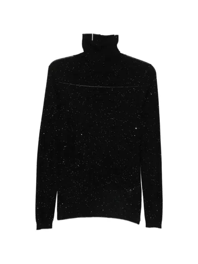 Fabiana Filippi Sequin-embellished Turtleneck Sweater In Black