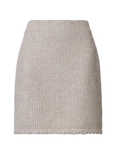 Fabiana Filippi Sequin-embellished Tweed Mini Skirt In Neutral