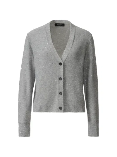 Fabiana Filippi Sequin-embellished V-neck Cardigan In Gray