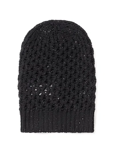 Fabiana Filippi Platinum Cap With Micro Sequins In Black