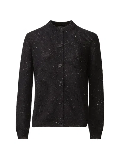 Fabiana Filippi Mohair Cardigan With Sequins In Black