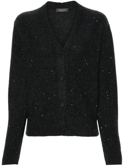 Fabiana Filippi Sequinned Cardigan In Grey