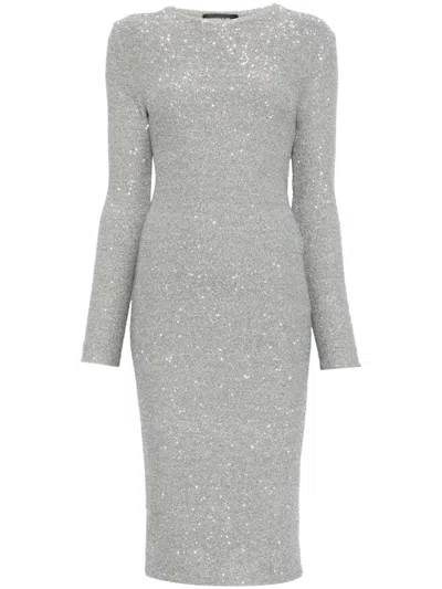Fabiana Filippi Sequinned Midi Dress In Grey