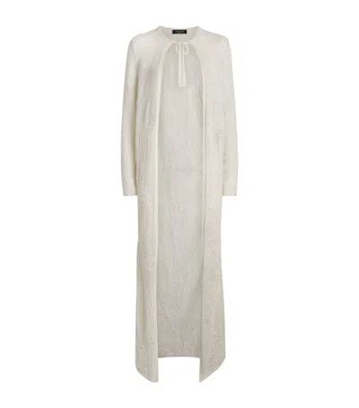 Fabiana Filippi Sequinned Openwork Long Cardigan In White