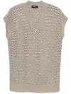 Fabiana Filippi Beige Sleeveless Sweater In Brown