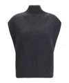 Fabiana Filippi Sleeveless Wool Sweater With Sequins In Black