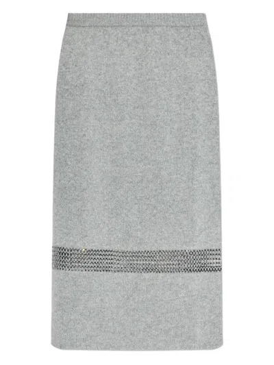 Fabiana Filippi Sequins-embellished Pencil Midi Skirt In Gray