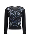 Fabiana Filippi Sequin-embellished V-neck Sweater In Black