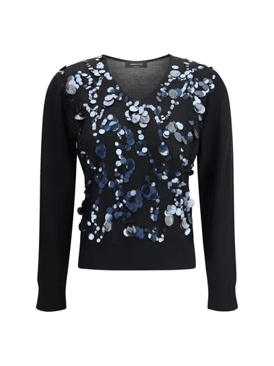 Fabiana Filippi Sequins Sweater In Black