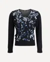 Fabiana Filippi Sequin-embellished V-neck Sweater In Black