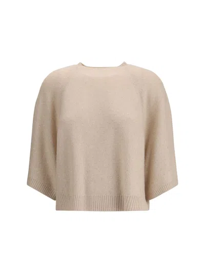 Fabiana Filippi Sequins Wool Sweater In Neutral