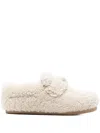 Fabiana Filippi Shearling Button Loafers In White