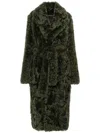 Fabiana Filippi Wavy Shearling Top Coat In Green