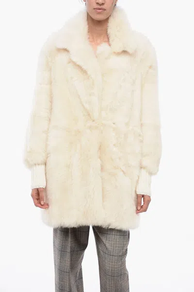 Fabiana Filippi Single-breasted Faux-fur Coat In White