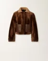Fabiana Filippi Leather-panel Shearling Jacket In Brown