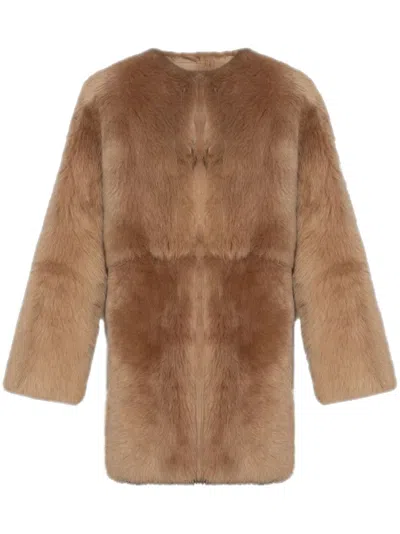 Fabiana Filippi Shearling Jacket In Neutrals