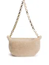 Fabiana Filippi Shearling Eyelet Bag In Nude