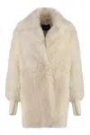 Fabiana Filippi Luxurious Shearling Overcoat With Sequin Embellishments In Ivory