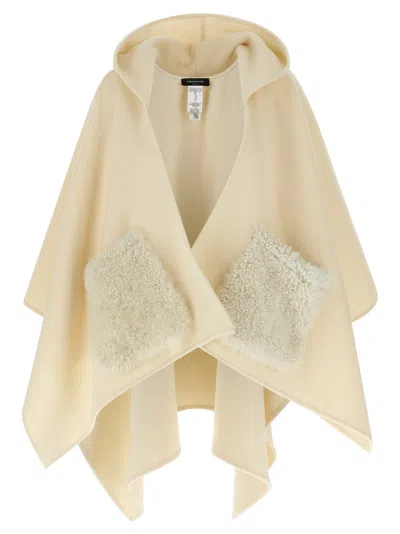 FABIANA FILIPPI SHEARLING POCKET CAPE CAPES WHITE