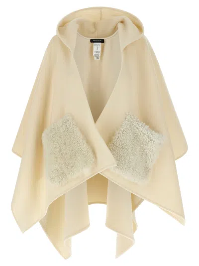 FABIANA FILIPPI SHEARLING POCKET CAPE