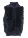 FABIANA FILIPPI SHEARLING VEST WITH KNIT DETAIL