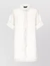 Fabiana Filippi Sheer Fabric V-neck Buttons Top In White