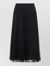 Fabiana Filippi Sheer Midi Skirt Pleats Elastic Waistband In Black