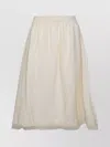 Fabiana Filippi Sheer Overlay Elastic Waistband Midi Skirt