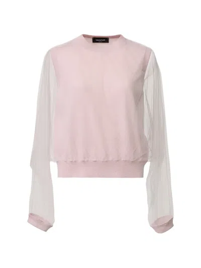 Fabiana Filippi Sheer-sleeves Blouse In Pink