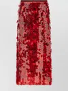 Fabiana Filippi Shimmering Midi Skirt Featuring Sequin Embellishments In Red
