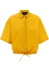 Fabiana Filippi Rhinestone-piped Cotton Blend Shirt With Drawstring Hem