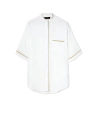 FABIANA FILIPPI LINEN CANVAS SHIRT WITH DIAMONDS