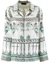 Fabiana Filippi Graphic-print Shirt In Bianco/ottanio/verde
