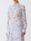 Fabiana Filippi Georgette T-shirt With Painted Botanical Print In Lilac