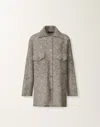 Fabiana Filippi Shirt In Brushed Merino And Mohair In Gray