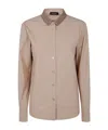 Fabiana Filippi Shirt With Filo Diamante Collar In Brown