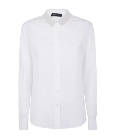 Fabiana Filippi Shirt With Filo Diamante Collar In White