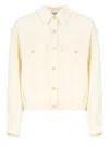 Fabiana Filippi Bomber Jacket With Front Pockets And Diamond Thread In Neutral